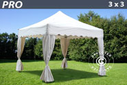 Gazebo Pro 3x3 m. White. Curved valance and 4 curtains for sale